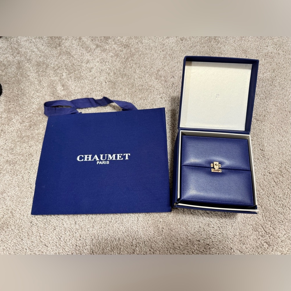 CHAUMET Paris Jewelry Case, Bracelet  Storage Box, Blue